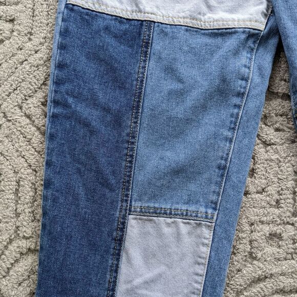 Shein Patchwork Mom Jeans High-Rise Patchwork Jeans color block jeans Small - Picture 7 of 10